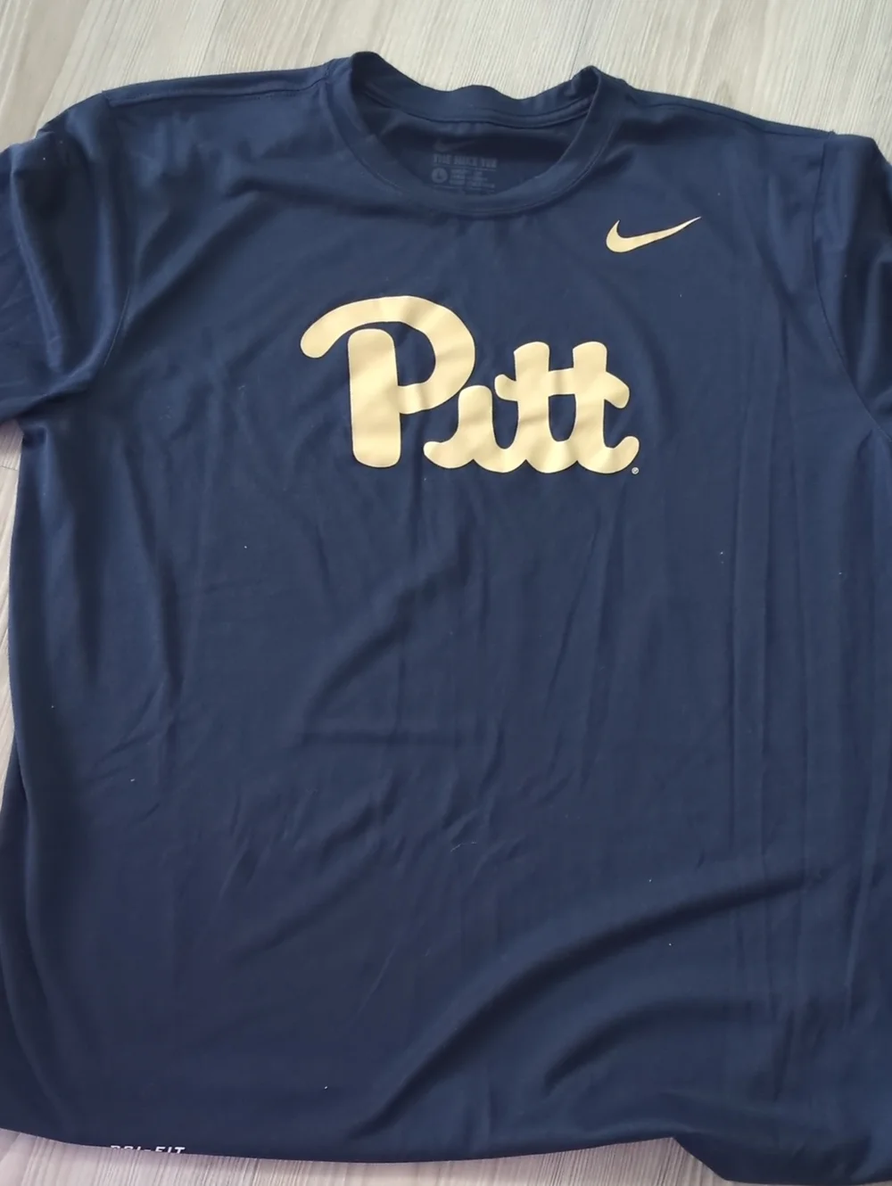 Nike Dri-FIT Pitt Panthers Performance T-Shirt Navy Gold Men's Large NCAA